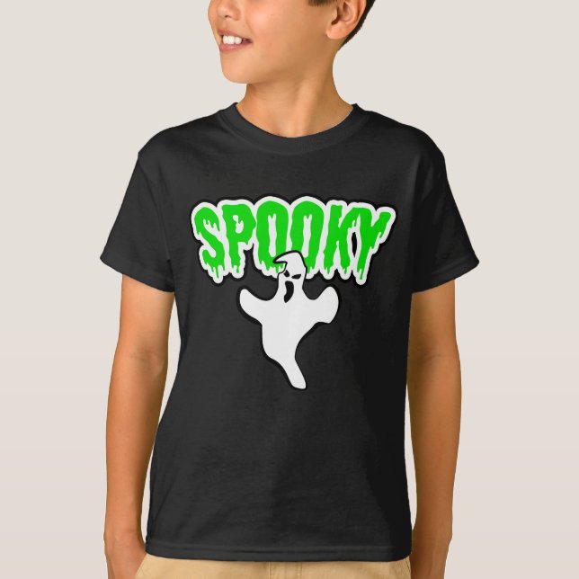 Spooky Ghost Halloween  T-Shirt (Front)