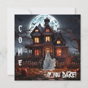 Spooky Ghost Haunted House Halloween Party Invitation