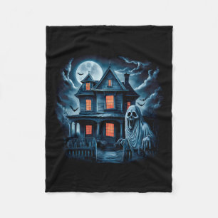 Spooky Ghost House Dark Horror Halloween Costume  Fleece Blanket