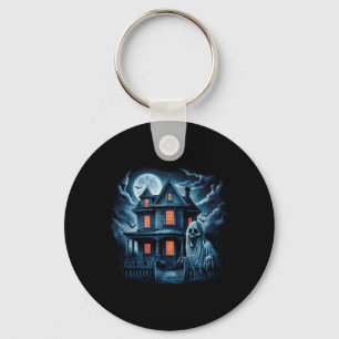 Spooky Ghost House Dark Horror Halloween Costume  Key Ring
