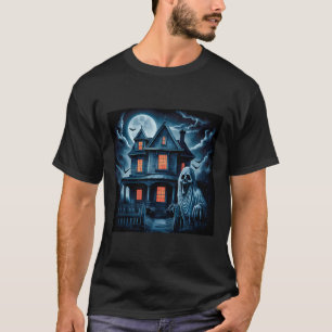 Spooky Ghost House Dark Horror Halloween Costume T-Shirt
