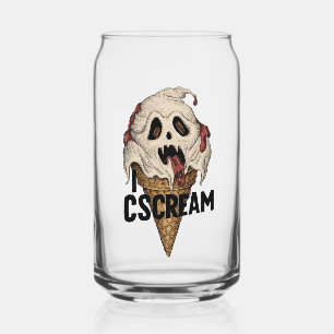 Spooky Ghost Ice Cream "I CSCREAM" Can Glass