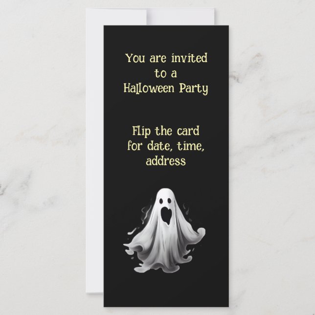Spooky Ghost invitation for Halloween Party (Front)