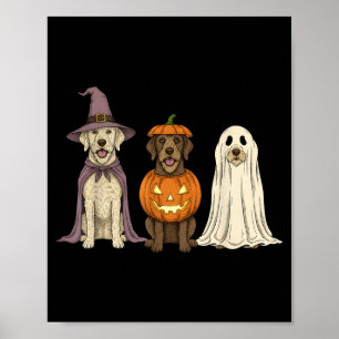 Spooky Ghost Italian Spinone Pumpkin Halloween Dog Poster