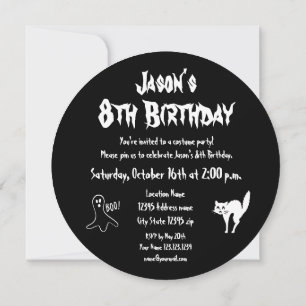 Spooky ghost kid's Halloween Birthday party Invitation