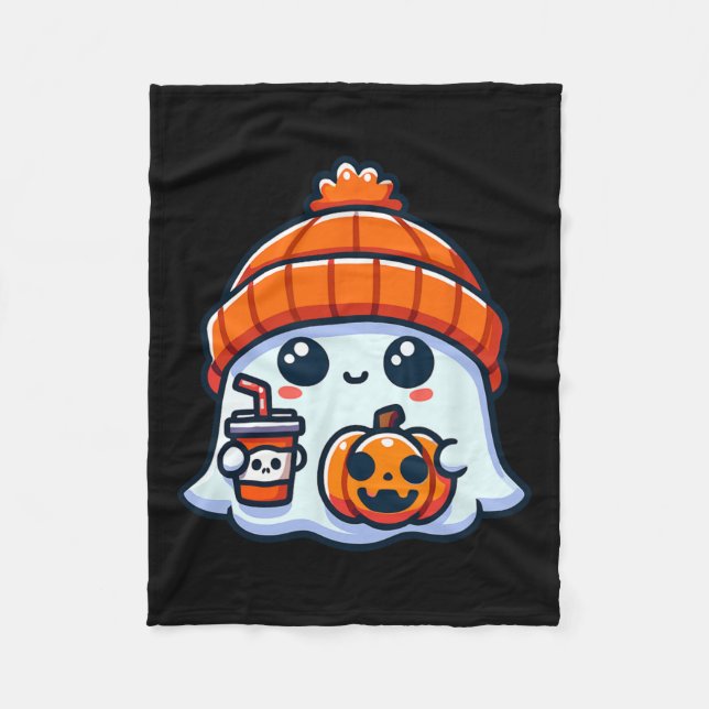 Spooky Ghost Mens Halloween  Fleece Blanket (Front)
