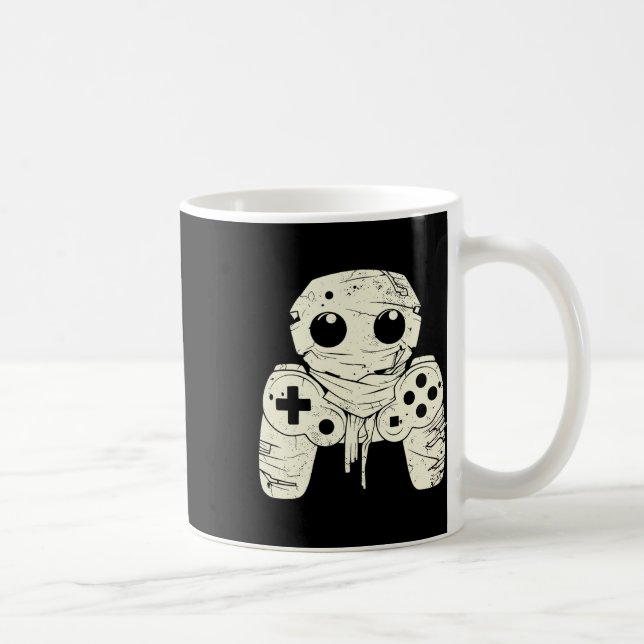 Spooky Ghost Mummy Gaming Controller Halloween Gam Coffee Mug (Right)