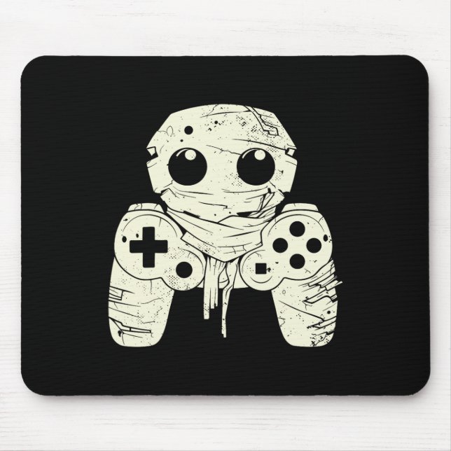 Spooky Ghost Mummy Gaming Controller Halloween Gam Mouse Pad (Front)