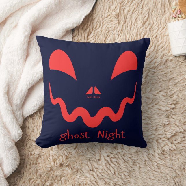 Spooky Ghost Night Throw Pillow (Blanket)