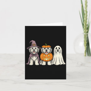 Spooky Ghost Old English Sheepdog Pumpkin Card