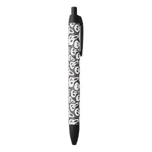 Spooky Ghost Pattern Black Ink Pen