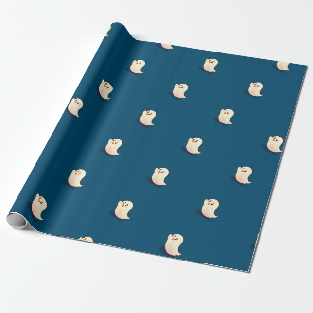 Spooky ghost Pattern Wrapping Paper (Unrolled)