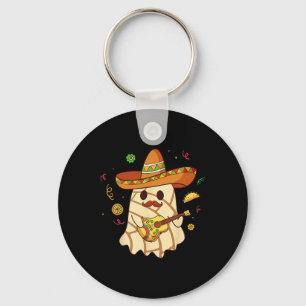 Spooky Ghost Play Guitar Conchas Pan Dulce Hallowe Key Ring