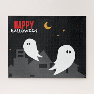 Spooky ghost town halloween cartoon  jigsaw puzzle