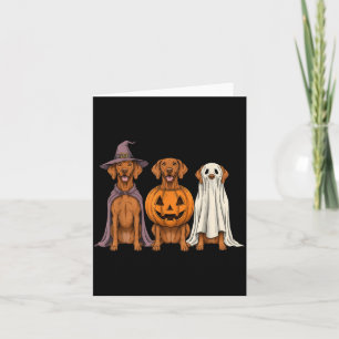 Spooky Ghost Vizsla Pumpkin Halloween Dog Lover Card