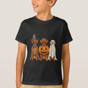 Spooky Ghost Vizsla Pumpkin Halloween Dog Lover T-Shirt