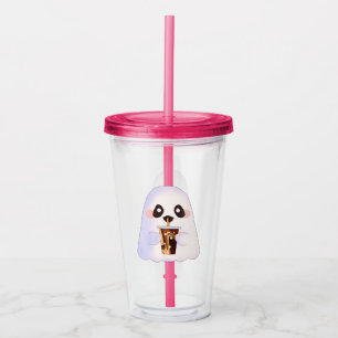 Spooky Ghost With Iced Coffee Acrylic Tumbler