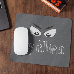 Spooky Ghostly Ghoul Eyes Drawing Mouse Pad