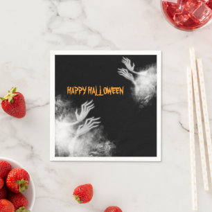 Spooky Ghostly Hands Halloween Napkin