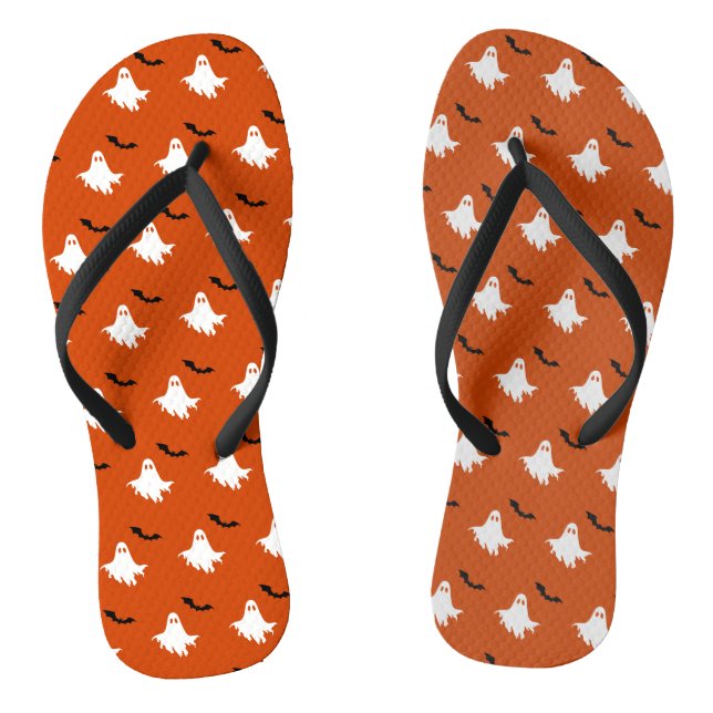 Spooky Ghosts and Bats Pattern  Jandals (Footbed)