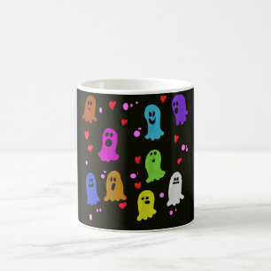 spooky ghosts, colourful ghosts coffee mug