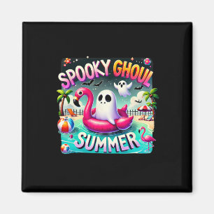 Spooky Ghoul Summer Cute Ghost Flamingo Hello Summ Magnet