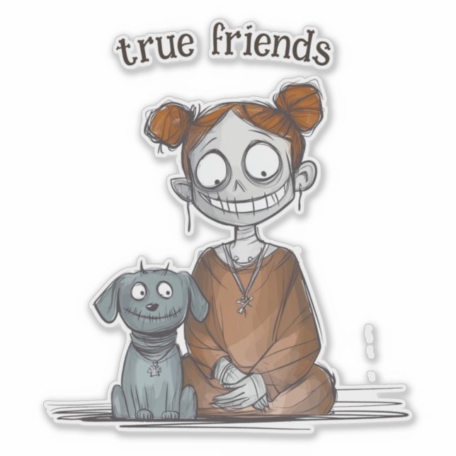 Spooky Girl and Her Dog Friend (Front)