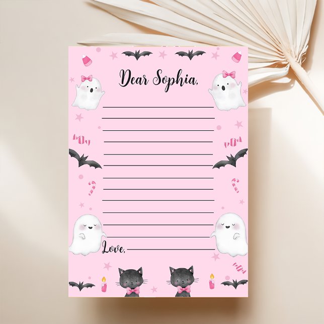 Spooky Girl Halloween Time Capsule Note Mess Thank You Card (Creator Uploaded)