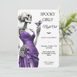 Spooky Girls Night Out Halloween Cocktail Invitation