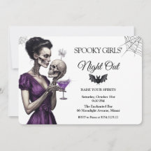 Spooky Girls Night Out Halloween Invitation Gothic