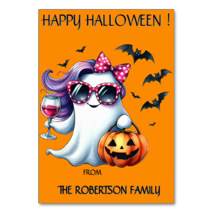 Spooky Girly Ghost Halloween Table Number