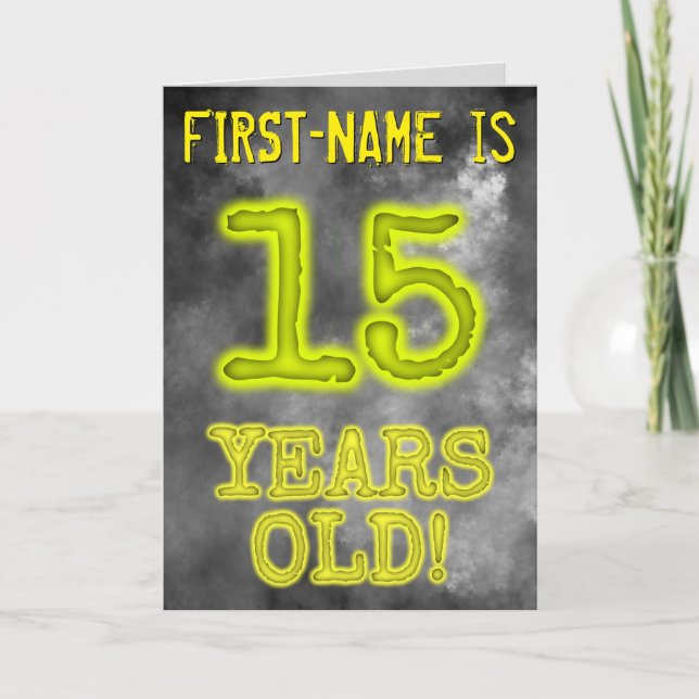 Spooky Glowing Aura Look "15 YEARS OLD!" + Name Card (Front)