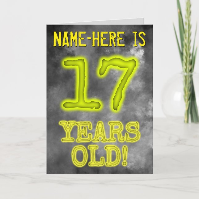Spooky Glowing Aura Look "17 YEARS OLD!" + Name Card (Front)