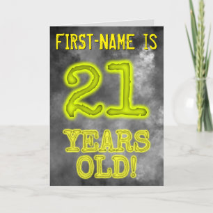 Spooky Glowing Aura Look "21 YEARS OLD!" + Name Card