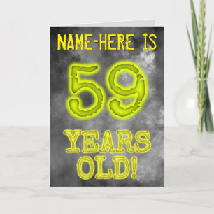 Spooky Glowing Aura Look "59 YEARS OLD!" + Name Card