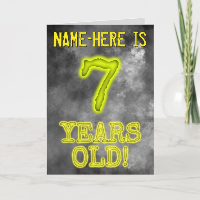Spooky Glowing Aura Look "7 YEARS OLD!" + Name Card (Front)