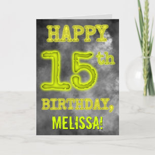 Spooky Glowing Aura Look "HAPPY 15th BIRTHDAY" Card