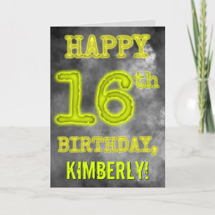 Spooky Glowing Aura Look "HAPPY 16th BIRTHDAY" Card