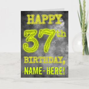 Spooky Glowing Aura Look "HAPPY 37th BIRTHDAY" Card