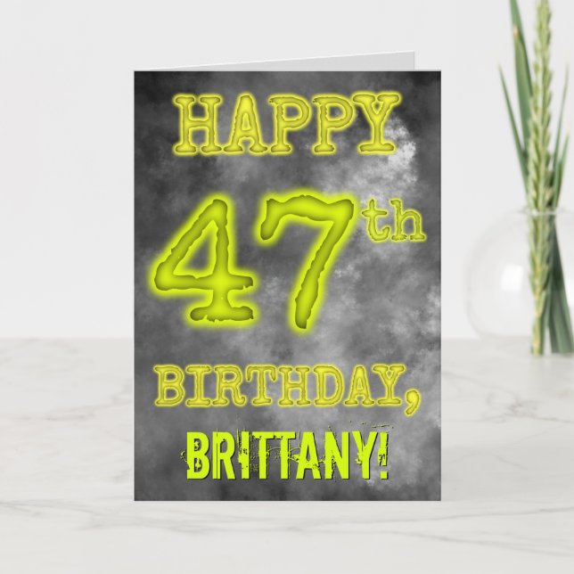 Spooky Glowing Aura Look "HAPPY 47th BIRTHDAY" Card (Front)