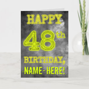 Spooky Glowing Aura Look "HAPPY 48th BIRTHDAY" Card
