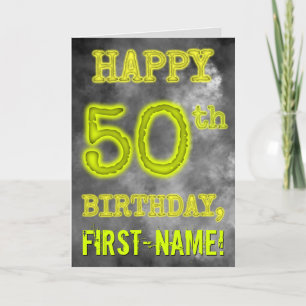 Spooky Glowing Aura Look "HAPPY 50th BIRTHDAY" Card