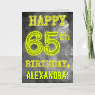 Spooky Glowing Aura Look "HAPPY 65th BIRTHDAY" Card