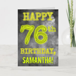 Spooky Glowing Aura Look "HAPPY 76th BIRTHDAY" Card