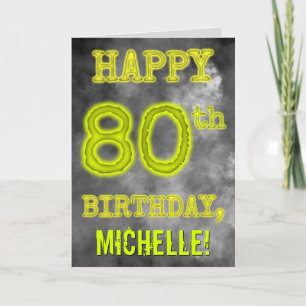 Spooky Glowing Aura Look "HAPPY 80th BIRTHDAY" Card