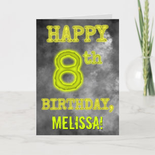 Spooky Glowing Aura Look "HAPPY 8th BIRTHDAY" Card