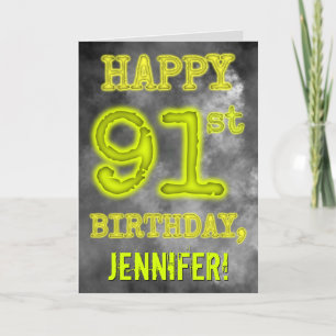 Spooky Glowing Aura Look "HAPPY 91st BIRTHDAY" Card