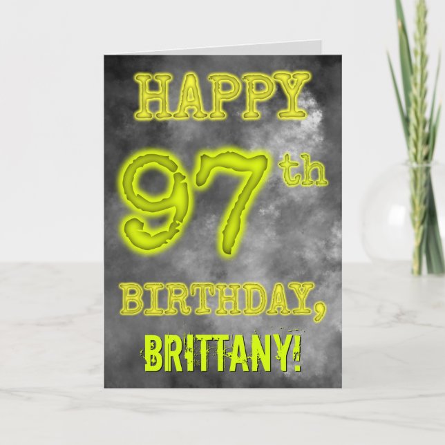 Spooky Glowing Aura Look "HAPPY 97th BIRTHDAY" Card (Front)