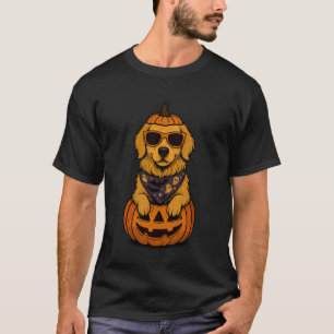 Spooky Golden Retriever Pumpkin Halloween Dog Love T-Shirt