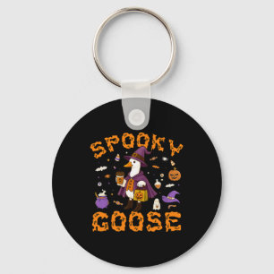 Spooky Goose Funny Coffee Halloween Witch Women Gi Key Ring